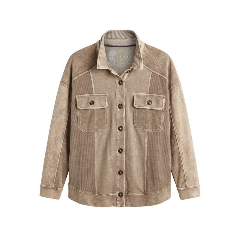 Pilcro Corduroy Panel‎ Shacket Size XL Boho Coastal Gorpcore Shirt Jacket
